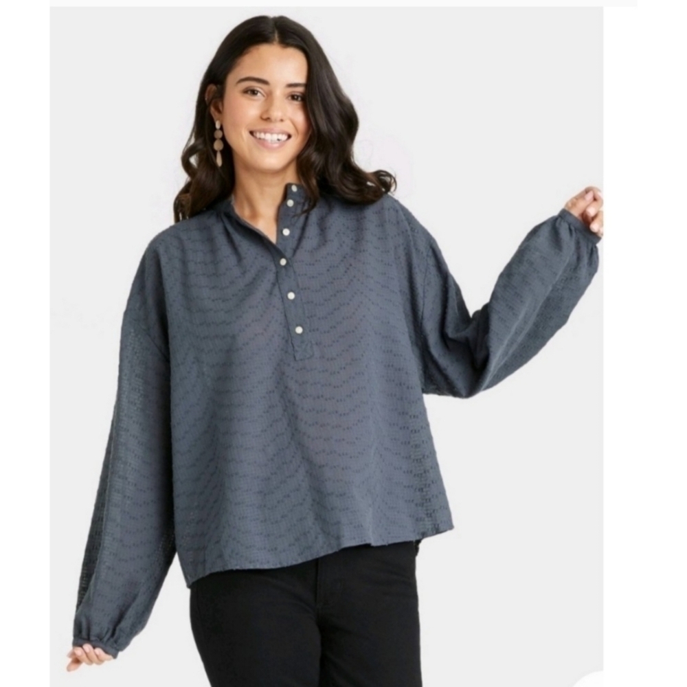 Universal Thread Balloon Sleeve Poet Blouse